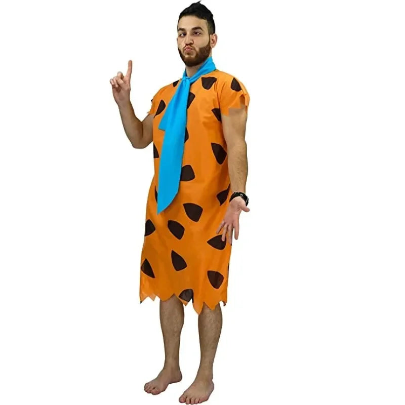 Womens Wilma Flintstone Adult Costume Men's The Flintstone's Barney Rubble Costume Party Supplie Caveman Costume