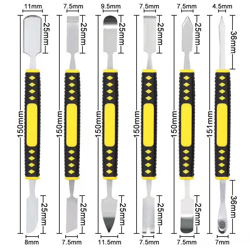 Hardened claw nail double headed pry bar 6-in-1 disassembly battery screen frame flat pry bar injection molding repair tool