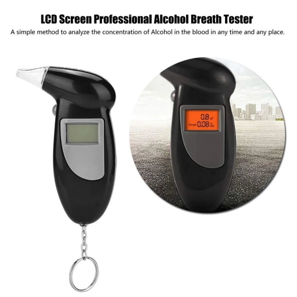 Portable Breath Alcohol Tester Handheld Breathalyzer Alcotest Alcohol Test Tools Backlight Digital Set Car Accessories Universal
