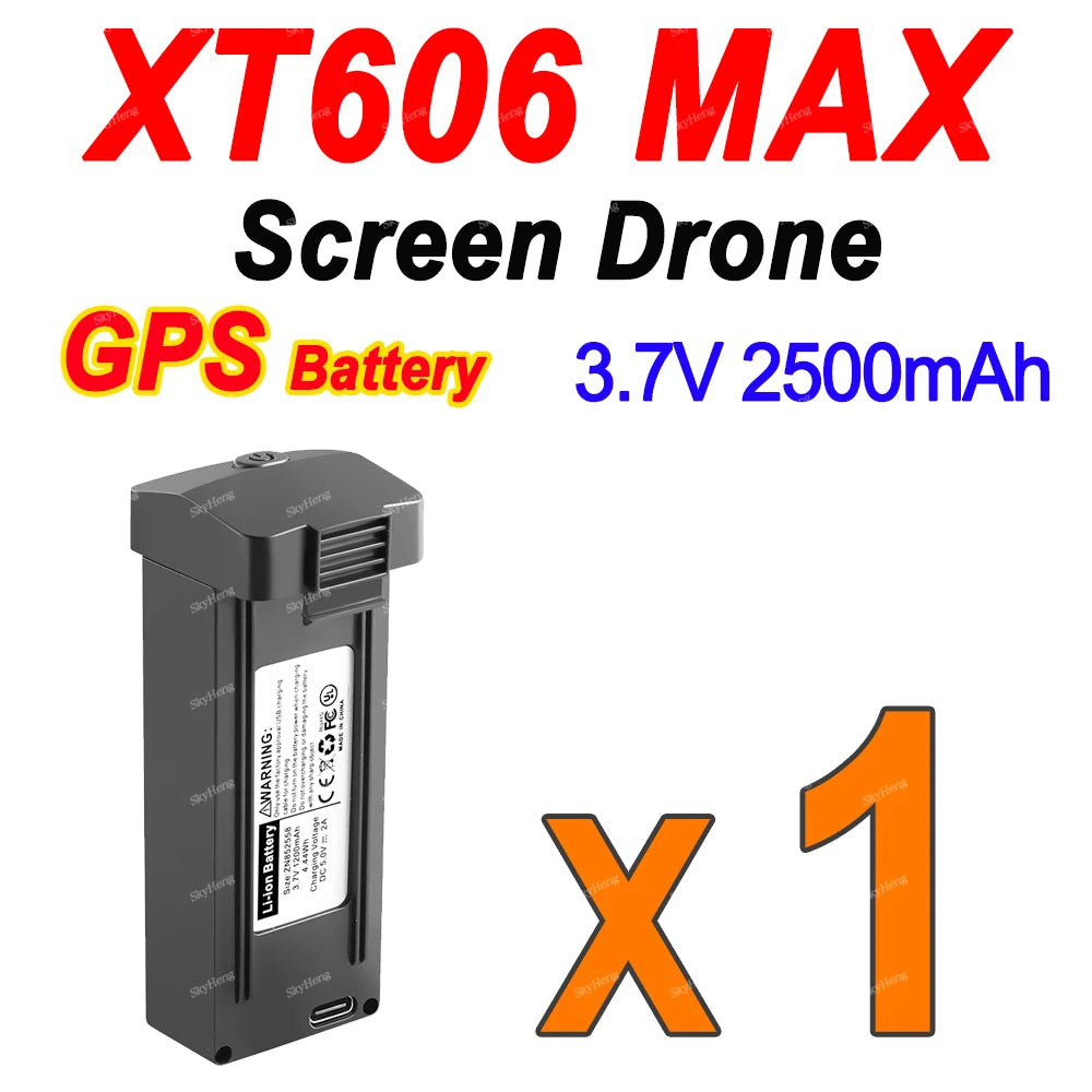 XT606 MAX GPS Drone Battery 3.7V 2500MAH 25mins Time For XT606 Screen RC Airplanes Parts XT606 Spare Replacement Accessories