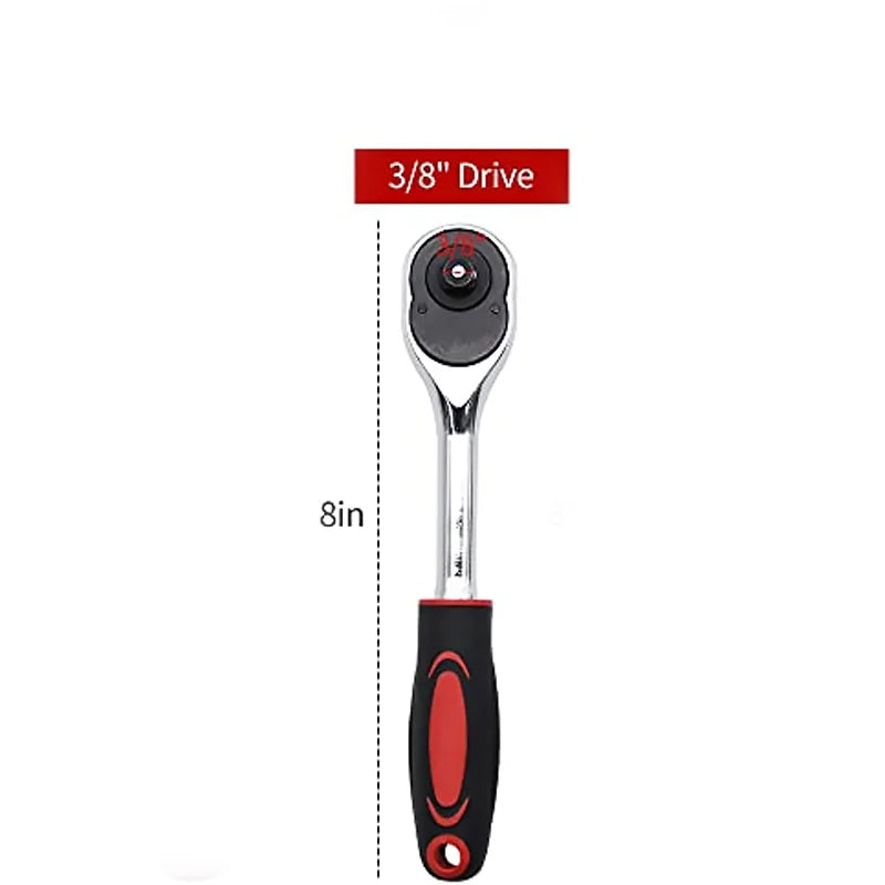 Drive Ratchet Handle, Professional Heavy Duty Ratchet Set, Quick-release Reversible, Premium Chrome Vanadium Steel Construction