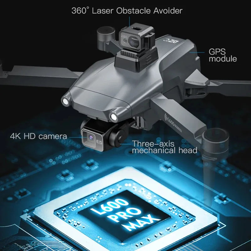 L600 PRO/L600 PRO MAX GPS Drone 4K Professional HD Camera 3-Axis Gimbal 5G FPV Brushless Optional Avoiding Obstacle Quadcopter