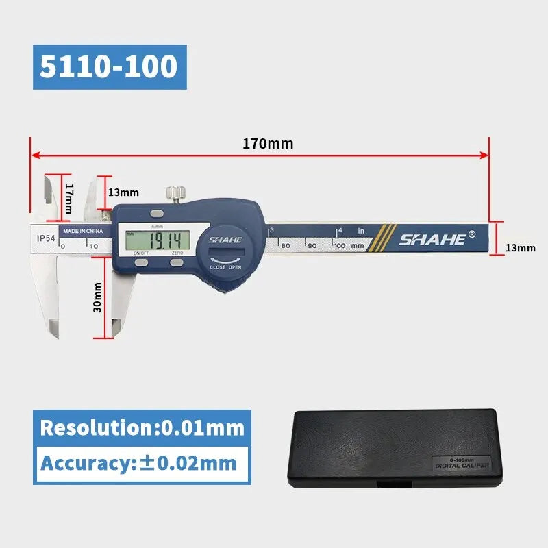 SHAHE Hardened Stainless Steel Digital Caliper Electronic Vernier Caliper Micrometer Measuring Tools