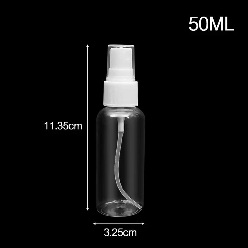 Multi-size 10/20/30 to 250ml Transparent Refillable Spray Bottle, Perfume Essential Oil Atomizer