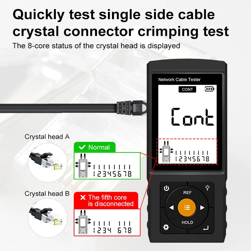 WANGLU Network Cable Tester RJ45 RJ11 Cable Tracker Cable Detector Continuity Tester Network Tools Network Line Finder LT-200
