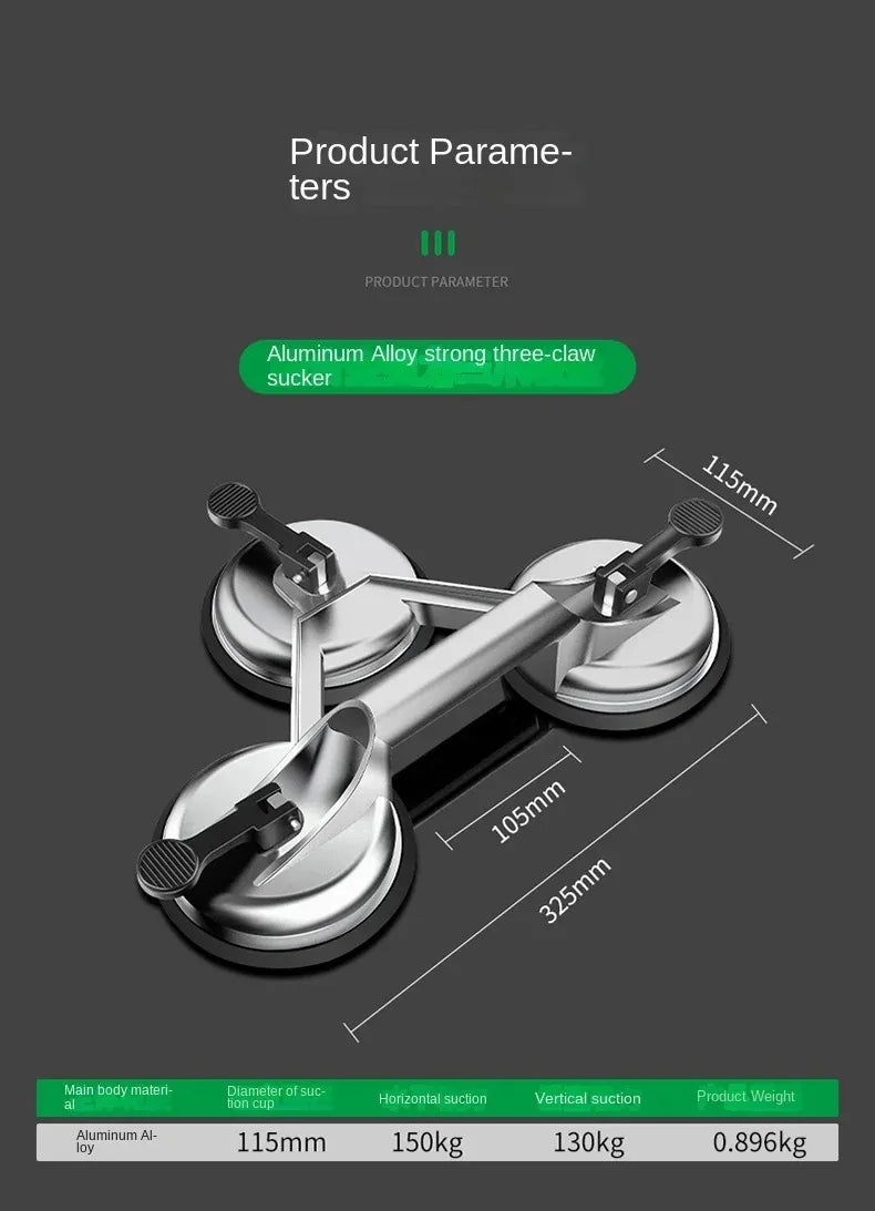 Vacuum Suction Cup Aluminium alloy Single-Claw Double-claw Three -jaw Suction Puller For Tile Glass Floor Sucker Handling Tool
