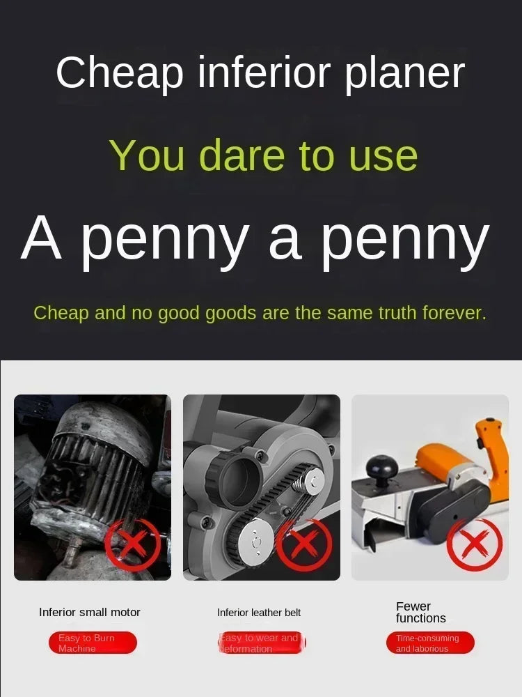 220V Multi-functional Electric Planer with Handheld Design for Woodworking Electric Planer for Small Scale Woodworking C