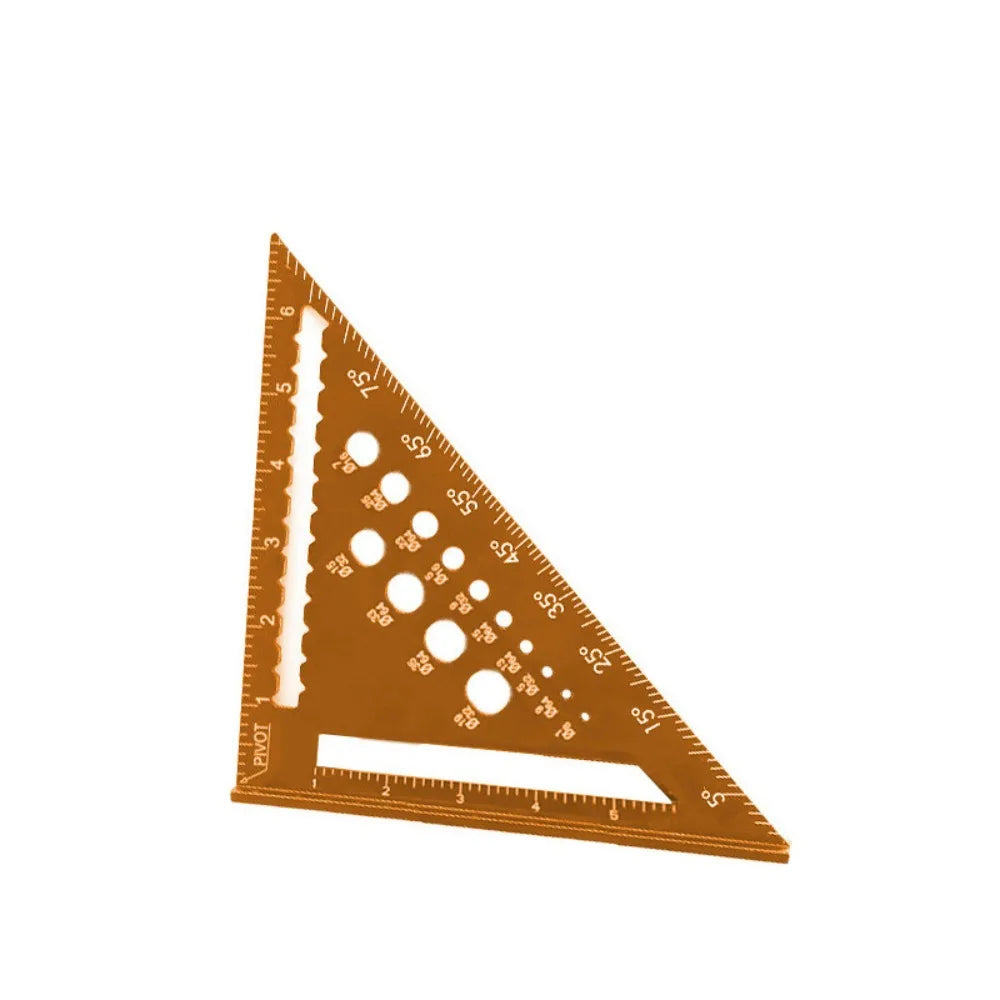 New 7Inch Triangle Ruler Measurement Tool Aluminium Alloy Carpenter Tools Inch Metric Angle Ruler Speed Square Woodworking Tools