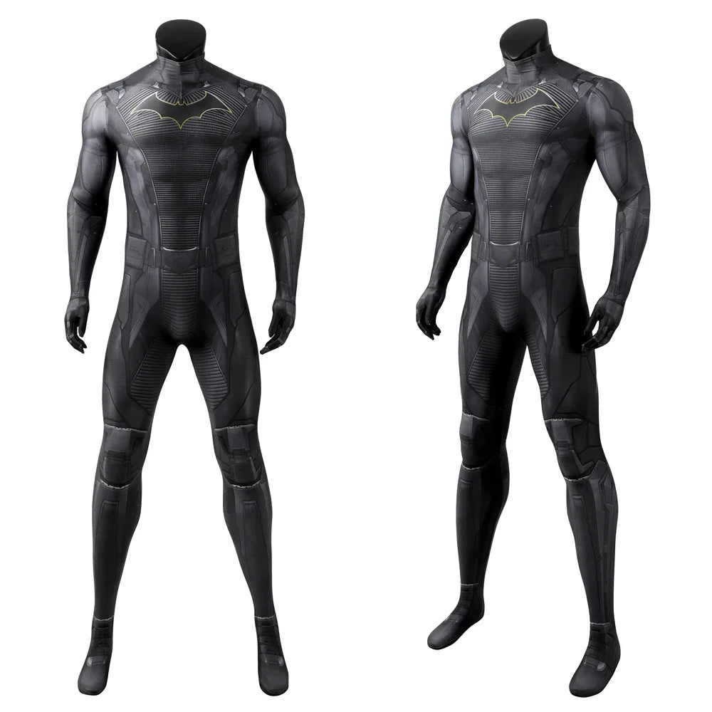 Knights Superhero Bruce Wayne Cosplay Costume Men Bat Jumpsuit Halloween Carnival Fitting Suit Bodysuit Cape Party