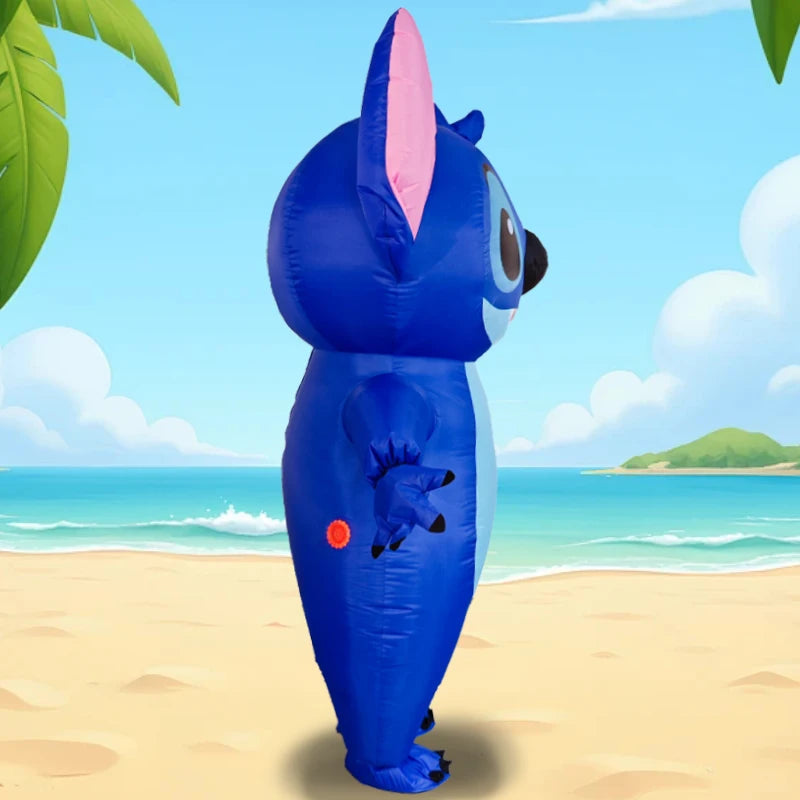 Hot Blue Stitch Inflatable Costume Anime Cartoon Minnie Mickey Outfit Adult Halloween Birthday Party Cosplay Show Inflated Suits