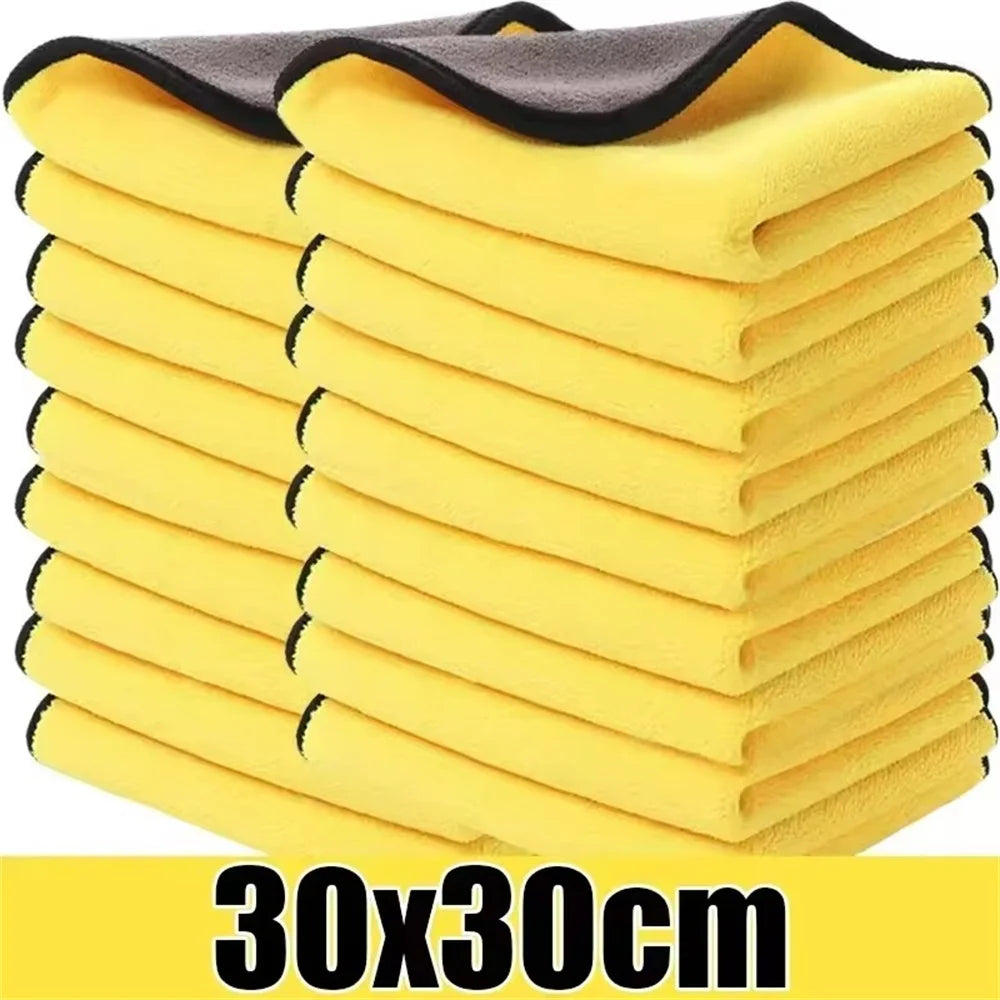 Double Sides Car Microfiber Cloths Super Absorbent Washing Drying Cleaning Towels Auto Detailing Towel Rags Clean Tool