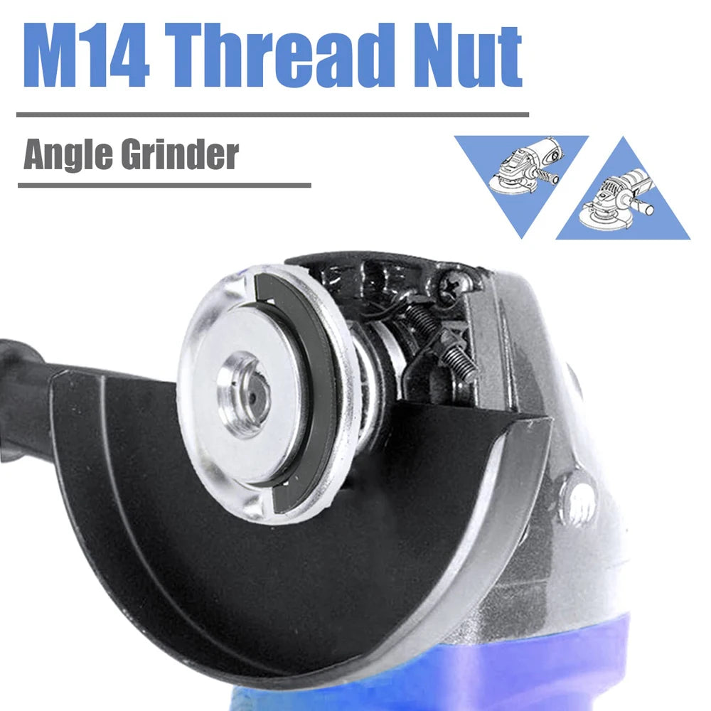 M14 Angle Grinder Quick Release Self-Locking Grinder Pressing Plate Flange Nut Power Chuck for Replacement/Fixing Cutting Discs