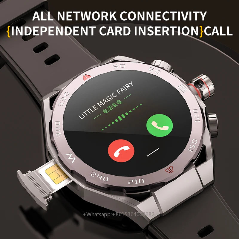 YLL-VP900 SIM Card 4G Android Smart Watch Men GPS Compass 2+16G Storage Camera AMOLED IP67 Wireless Call Outdoor Sports