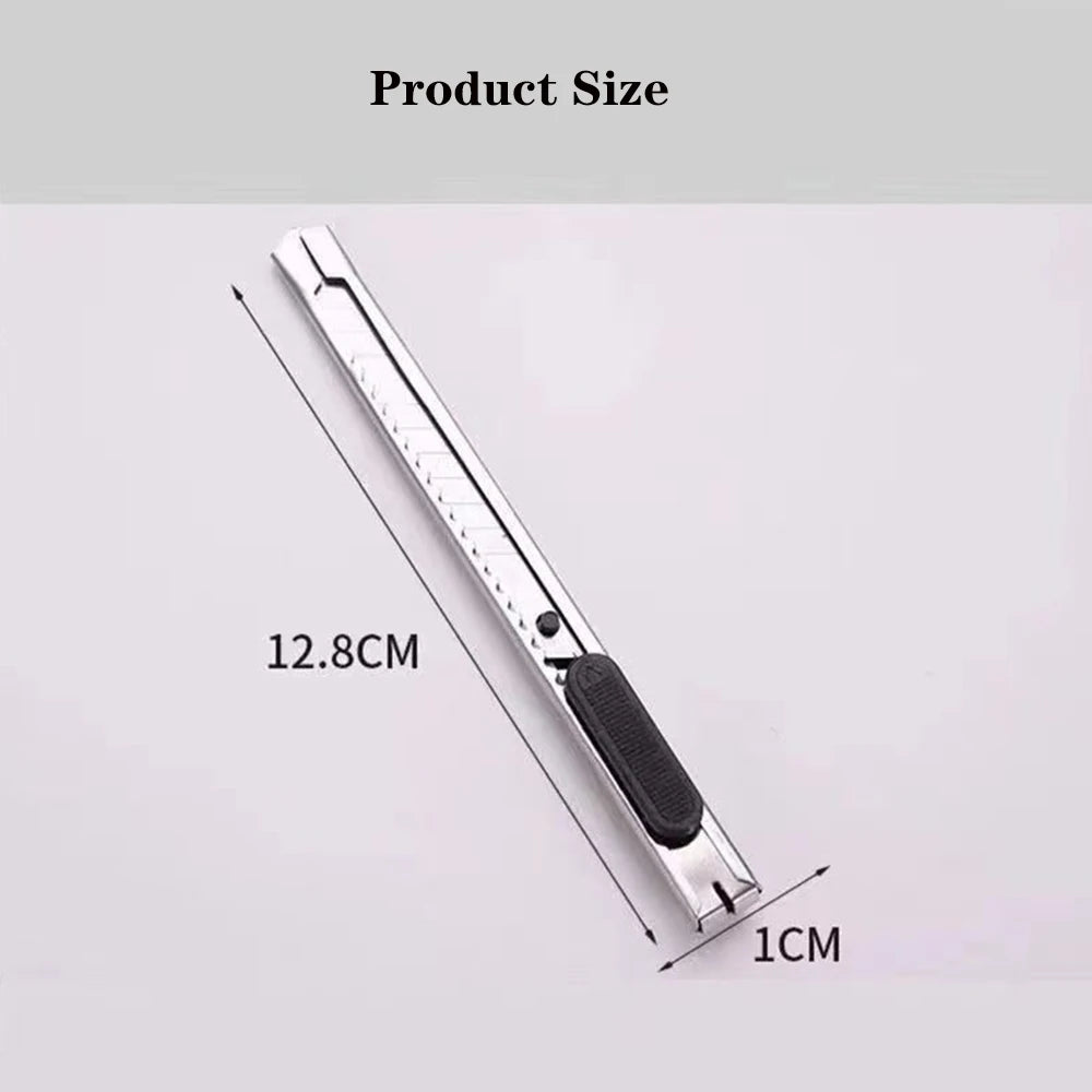 10PCS 30 60Degree Retractable Box Cutter 9MM Blade Utility Knife Carbon Steel Self-Locking Design Cutting Tools Wallpaper Carton