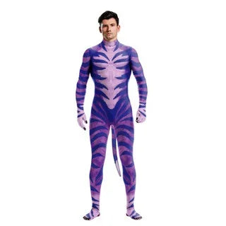 Halloween Costume Adult Mens Wild Animal Cosplay Costume Full Cover 3D Print Beast Petsuit Jumpsuit Bodysuit Tail