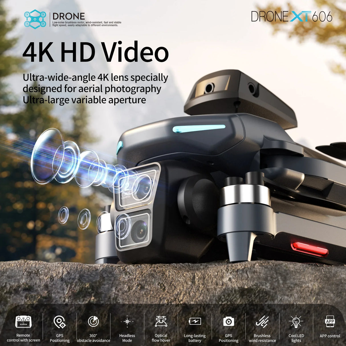 Lenovo XT606 MAX GPS Drone 4k Professional 8K HD Camera FPV Wish Screen Drone 360° Obstacle Avoidance Quadcopter Toys Dron