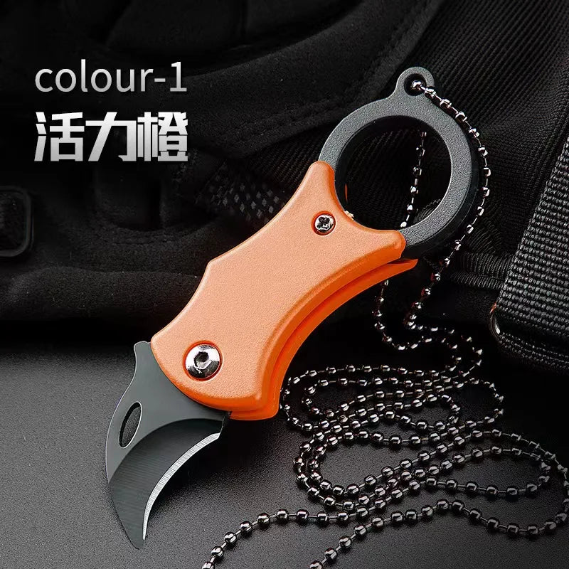 Mini Fox Necklace Pocket Knife Outdoor Portable Defense Eagle Claw Folding Knife Home Travel Open Box Keychain Folding Knife