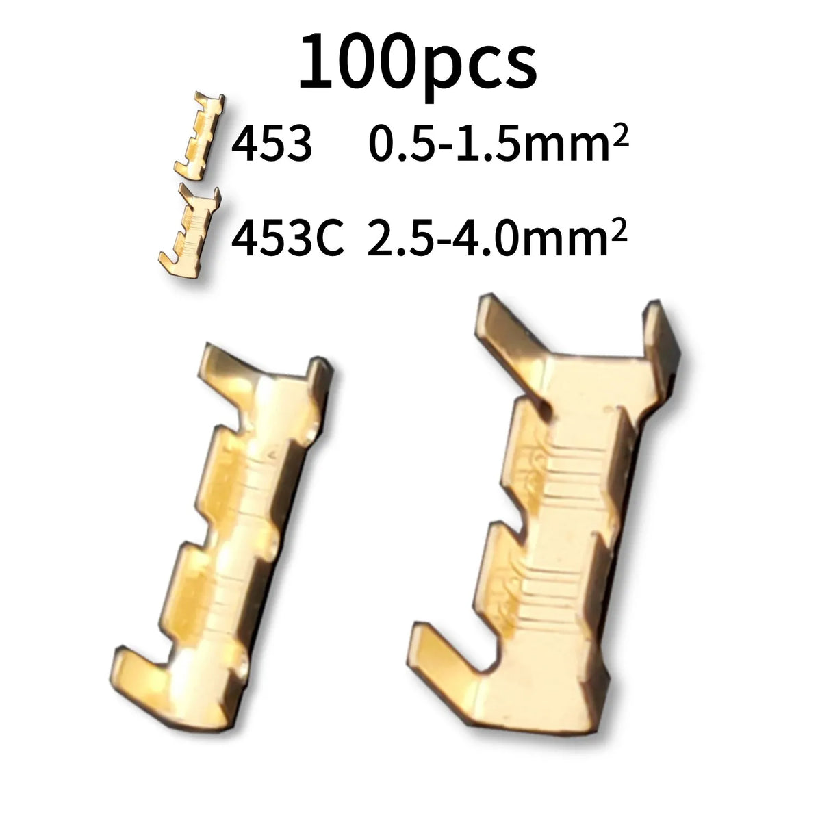 100pcs 453/453C U-shaped Terminal Wire Quick Connector Terminal Small Tooth Fascia Terminal 0.5-1.5mm2/2.5-4.0mm2