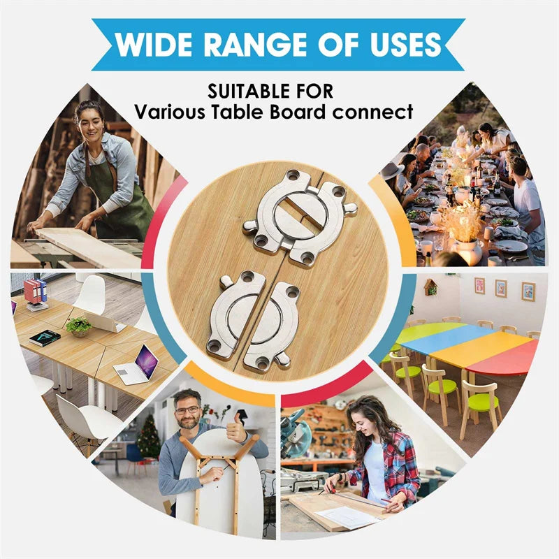 2pcs Tabletop Connector Folding Table Buckles Desk Supporting Folding Hinge Desktop Combination Wood Board Splicing Fasteners