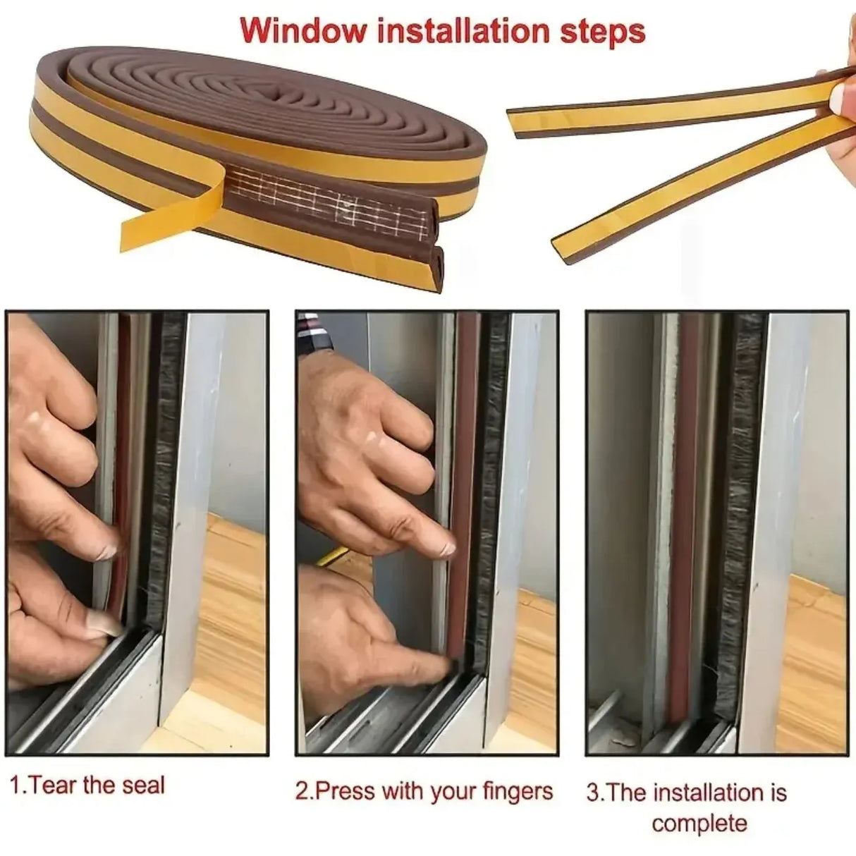 1 Roll, Indoor Weather Stripping, Self Adhesive Foam Window Seal Strip For Doors And Windows Weatherstrip Gap Blocker