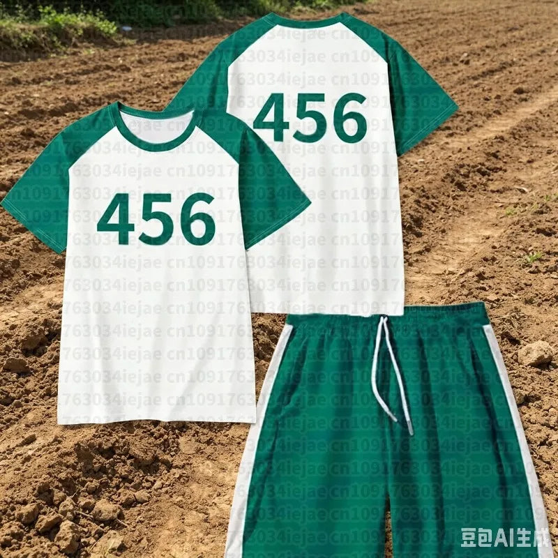 2026 Round Six T-shirt Seong Gi-hun Cosplay Costume Tracksuit Calamari Games Disguise Caarnival Party Clothes For Men Women