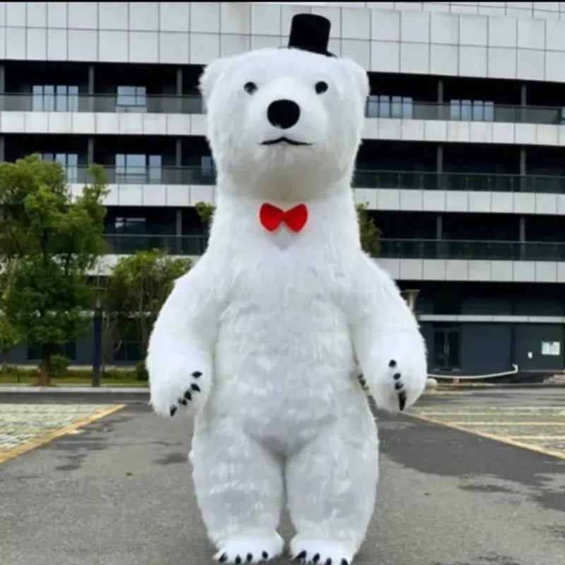Giant Polar Bear Inflatable Costume Street Funny Polar Bear Mascot Costume Party Cosplay Plush Doll Inflatable Mascot Costume