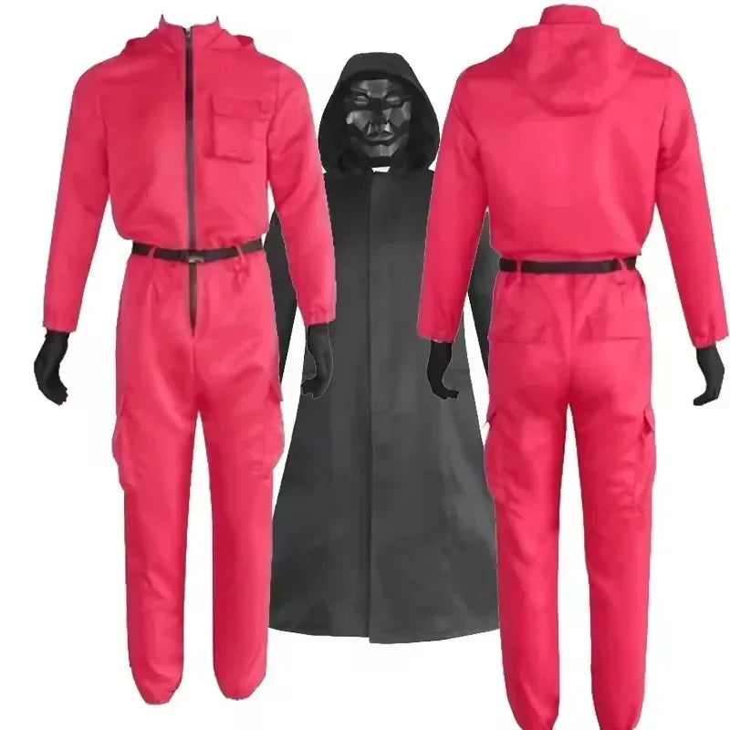 Game Red Calamari Game Jumpsuit Cosplay Party Tracksuit Outfits Mask Props Role Play Classic Costume From
