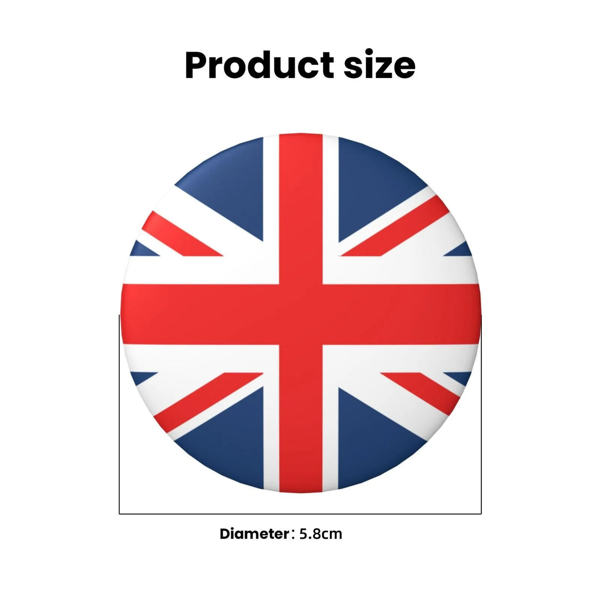 Round 58mm UK England British National Flag Pins Badge Tinplate Brooches Bag Decoration Label Buttons Badges Gift For Kids & Adults