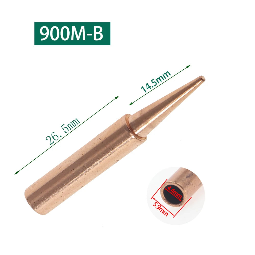 5Pcs 900M-T Pure Copper Soldering Iron Tip Soldering iron BGA Soldering Station Lead-free Solder Tips Branding Iron Welding