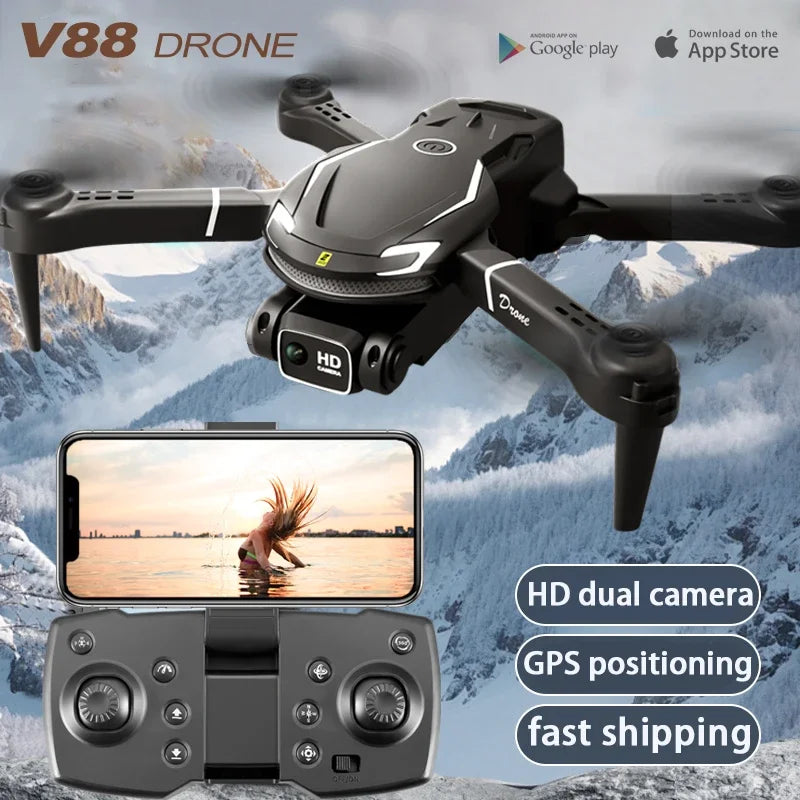 2026 New hot sell V88 Drone 8K GPS Professional HD Aerial Photography Dual Camera Folding Remote Control Aircraft Quadcopter