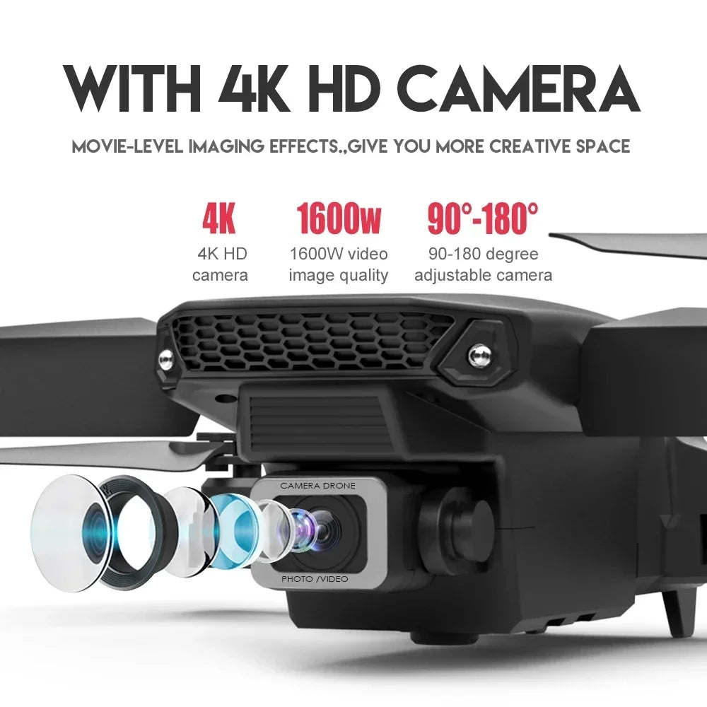 2025 New E88 Pro WIFI FPV Drone Wide Angle HD 4K/1080P Camera Height Hold Foldable Quadcopter RC Helicopter Toy Gift