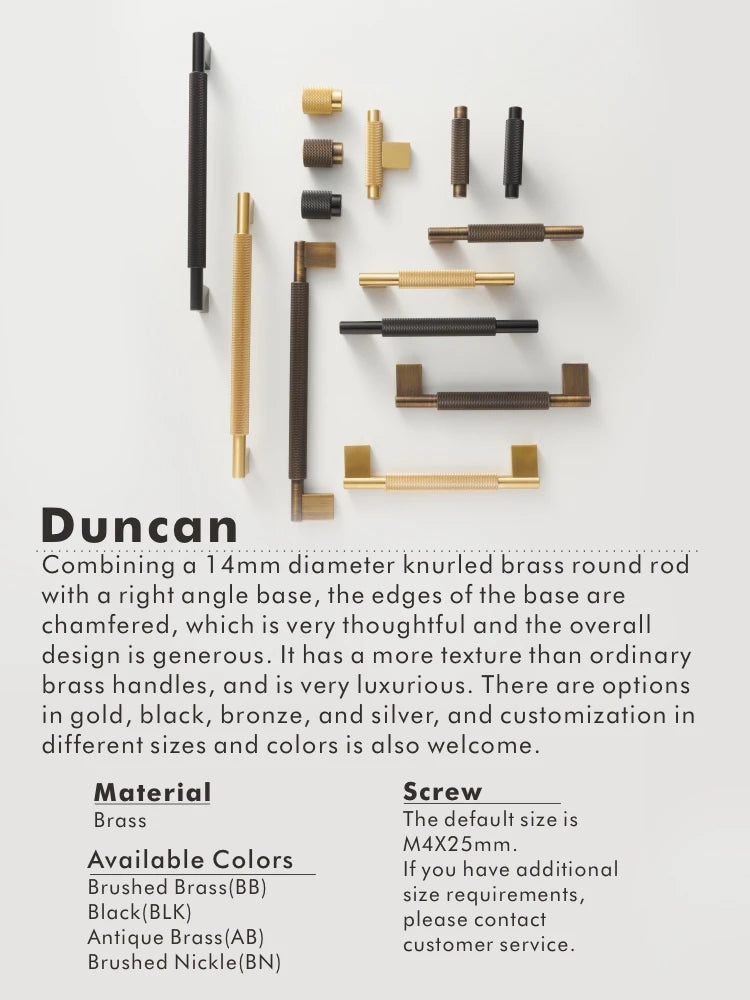 Nurlin New Solid Brass Knurling Brushed Cross Brass Cabinet Long Appliance Pull Bar Furniture Refrigerator Door Kitchen handle