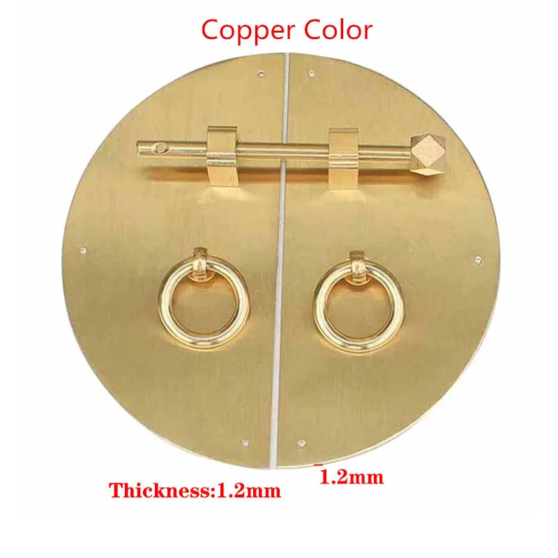 1Set Brass Classic Cabinet Knobs And Handles Bronze Round Face Plate Back plate Handles For Furniture Ancient Pull Lock Latch