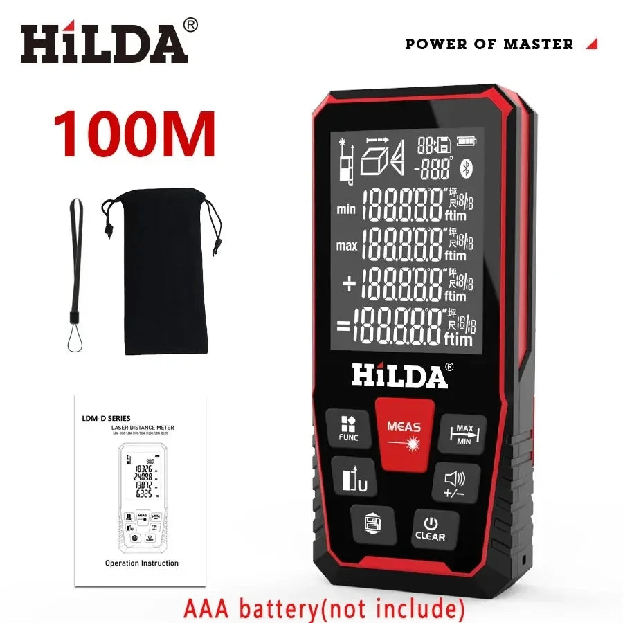 HILDA 50M/100M/120M Laser Rangefinder Professional Measuring Instrument Laser Rangefinder Testing Tool
