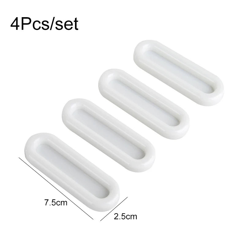 4Pcs Self-adhesive Door Knobs Oval Door Handles for Interior Doors Glass Window Cabinet Drawer Non-slip Grip Auxiliary Handles