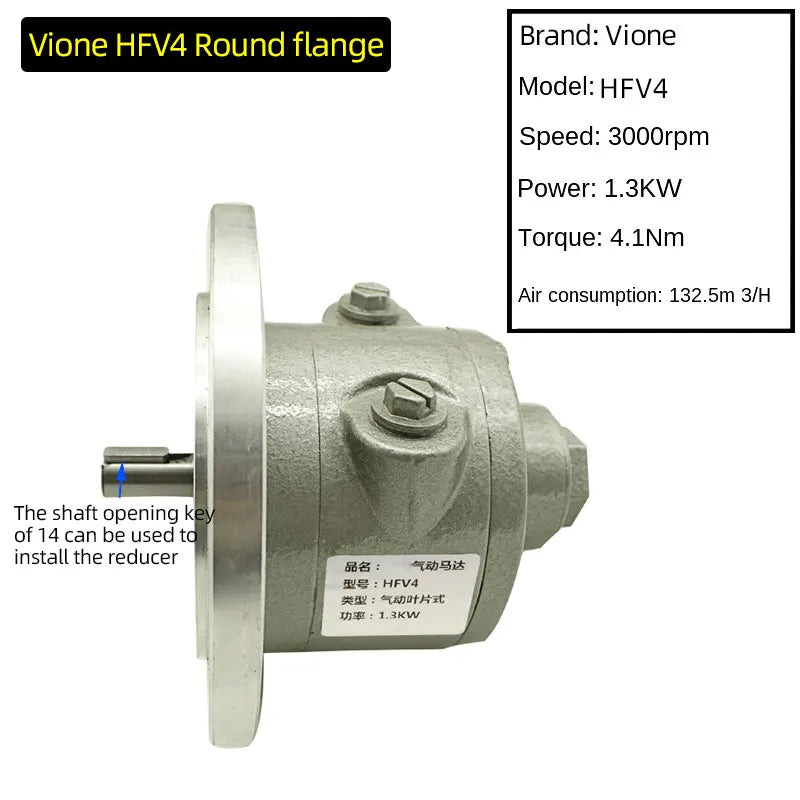 Air Operate Motor Vane HFV2 HFV4 Pneumatic Motor Industry With Gear Small Size And Large Horsepower Rotary Vane Air Motor