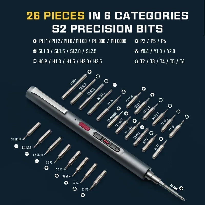 CreationSpace Cordless Electric Screwdriver Set 3 Torque Settings 29/42 in 1 Precision Screwdriver for Phones Watches Repair