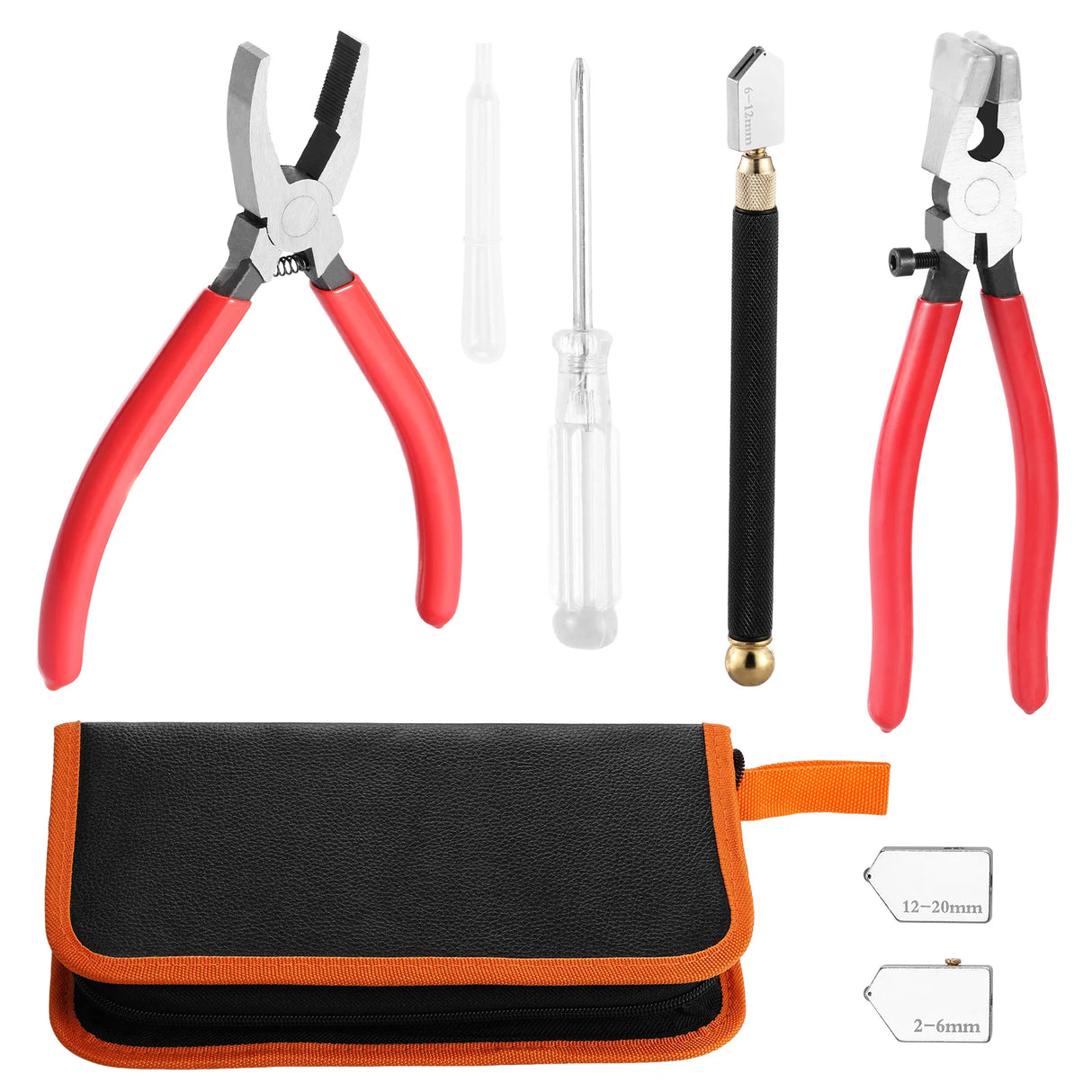 Heavy Duty Glass Cutting Tool Kit Glass Running Breaking Pliers and Class Cutters Tools Kit Wheeled Glass Tile Nippers