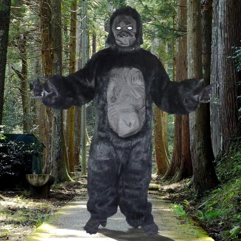Adult King Kong Cosplay Costume Gorilla Mascot Plush Cartoon Doll Clothing Animal Carnival Party Advertising Performance Outfit