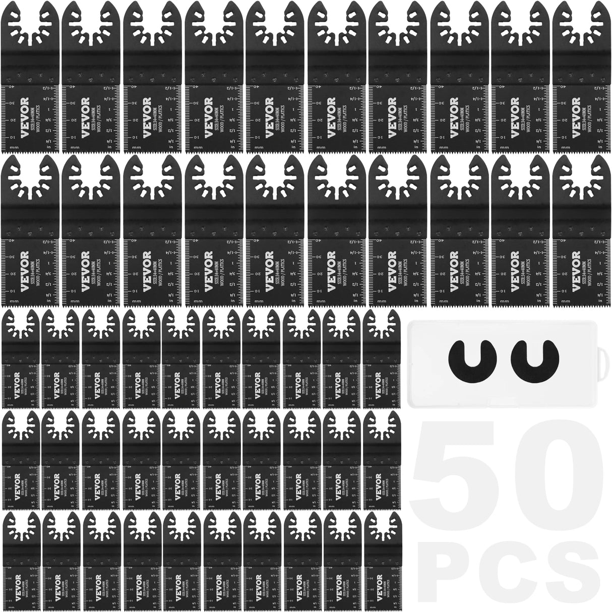 SucceBuy 50PCS Oscillating Saw Blades Universal Release Dewalt Multitool Blades for Wood Cutting Plastic Renovator Power Tool