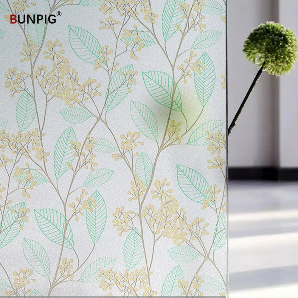 Privacy Window Film Sun Protection UV Blocking Self-adhesive Film for Home Frosted Opaque Stained Glass Sticker Heat Control