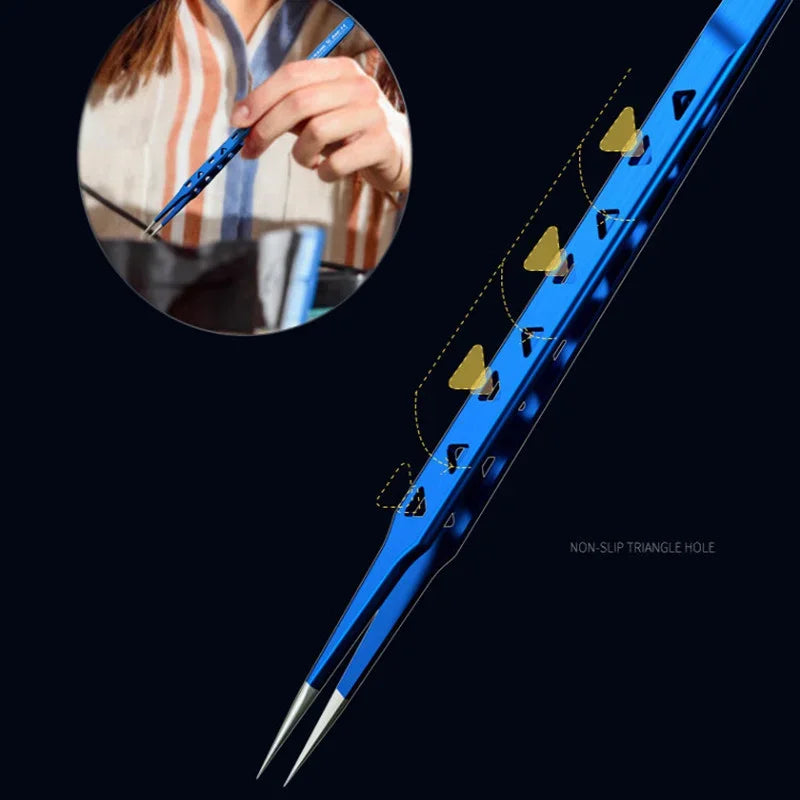 MECHANIC Aac-14 Stainless Steel Tweezers for Phone Repair High Precision 8 Hole Heat Dissipation Flying Wire Spot Welding Clip