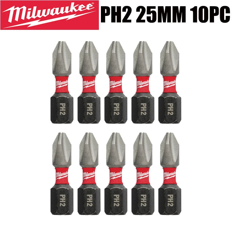 Milwaukee Shockwave PH2 Impact Drill Bits 25mm/50mm/89mm Head Screwdriver Power Tool Attachment Bit Series