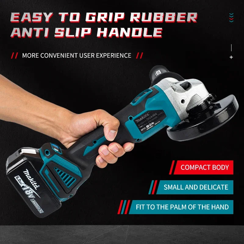 Makita 18V DGA404 Brushless Lithium Electric Angle Grinder Rechargeable Cutting Machine High Power Polishing Machine