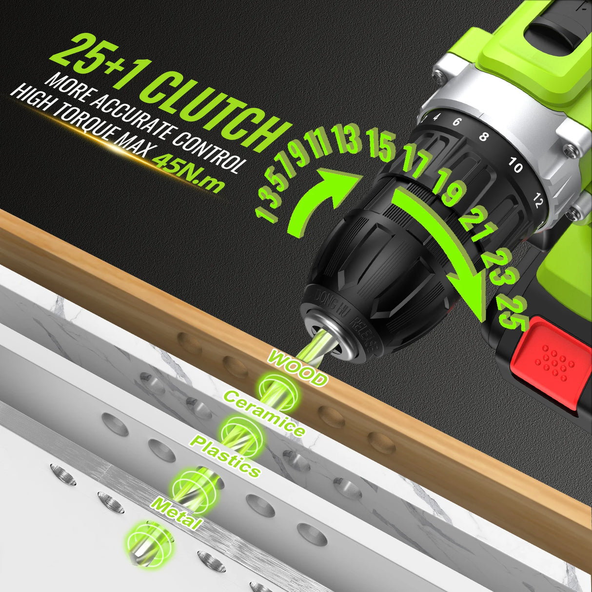 Electric Screwdriver 48V Lithium-Ion, 36Pcs Cordless Drill Driver Set, LED Work Light, Electric Drill Quick Changer Power Tool