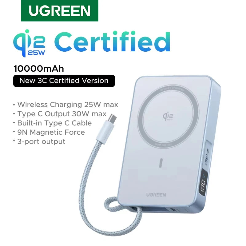 UGREEN 10000mAh portable power bank 25W fast charging