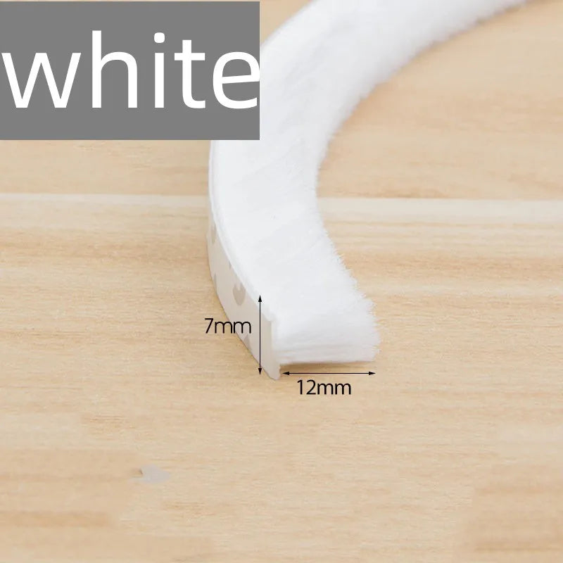 10M Brush Strip Self Adhesive Door Window Sealing Strip Door Window Windproof Dust Sound Insulation Strip Gasket Home