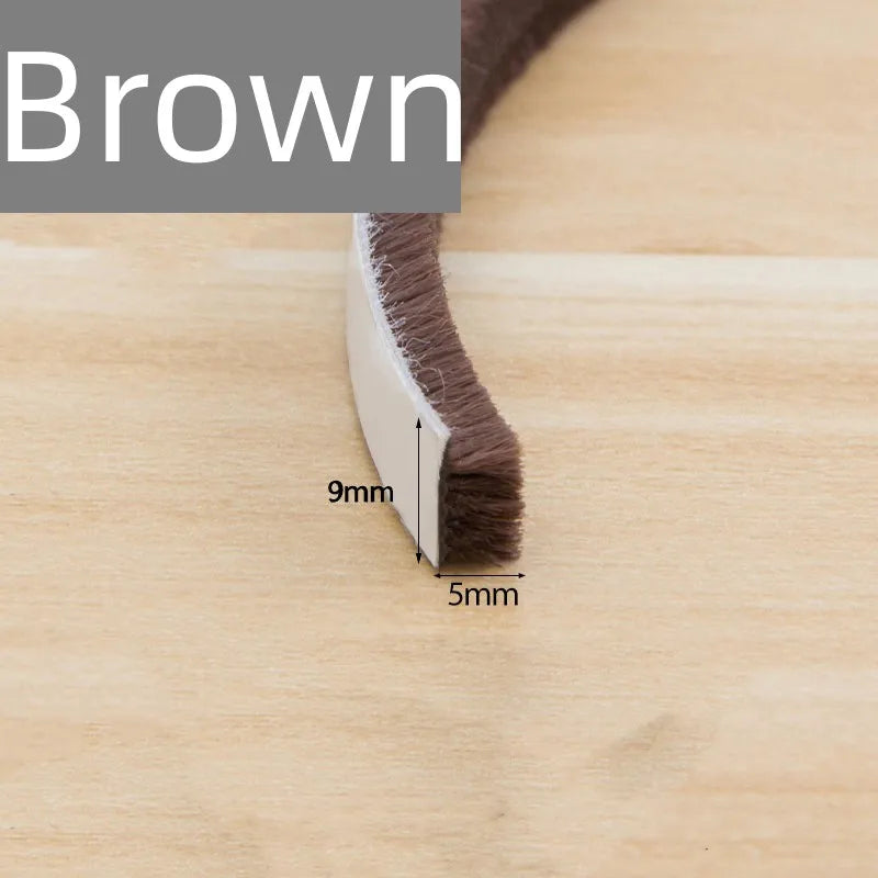 10M Brush Strip Self Adhesive Door Window Sealing Strip Door Window Windproof Dust Sound Insulation Strip Gasket Home