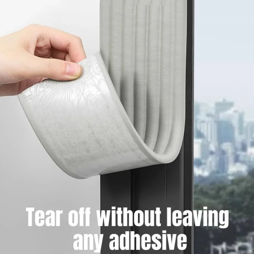 5Roll Acoustic Foam Window Sealing Strip Self-adhesive for Door Window Windproof Tape Door Serl Gap Air Leakage Filling Strip