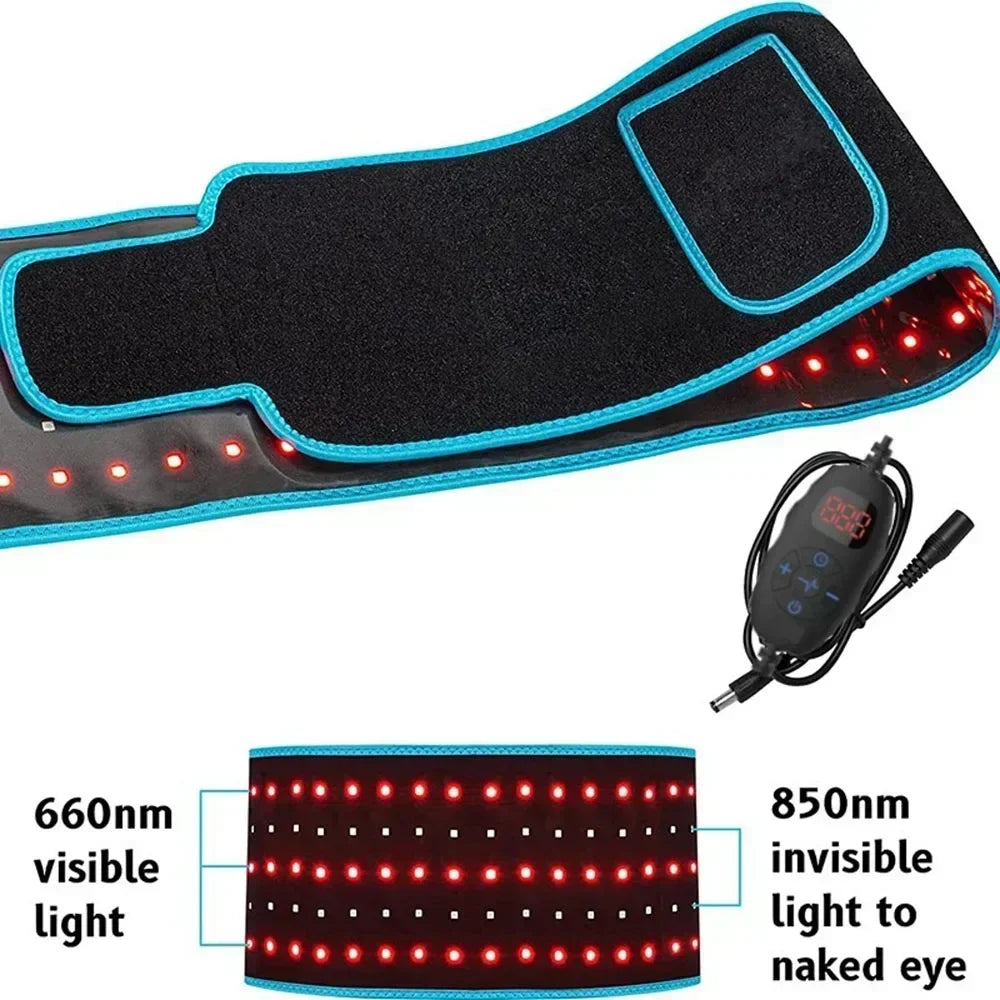 Red &Infrared LED Light Therapy Belt 850nm 660nm Back Pain Relief Wrap Burn Fat Wrap Slimming Machine Waist Heat Pad Full Body